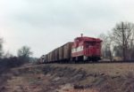 U30B 832, SD45s 920 and 917, and Caboose 1245 North of Thayer, Missouri on December 31, 1979 (R.R. Taylor)