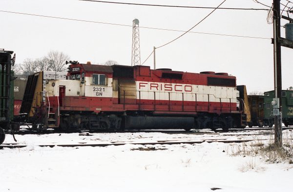 GP38-2 2321 (Frisco 696) at Thayer, Missouri on January 23, 1983 (R.R. Taylor)